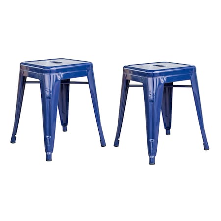 Amerihome Loft Blue 18" Metal Bar Stool, PK2 BS18BLUE